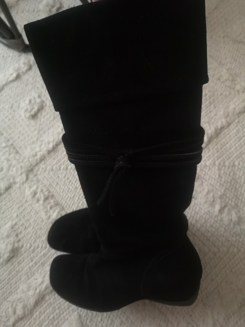 Black Winter Suede Mid-Calf Boots - Brand Unspecified